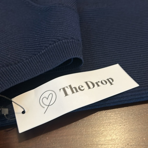 The Drop Yasmin Rib Midi Sweater Navy Tank Stretchy Slit Dress NWT Size 2X - Picture 11 of 13